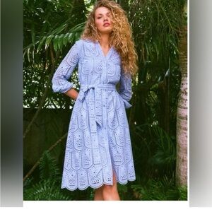 NWT 16 Lilly Pulitzer Eira Eyelet Midi Shirtdress dress Quiet Luxury Old Money